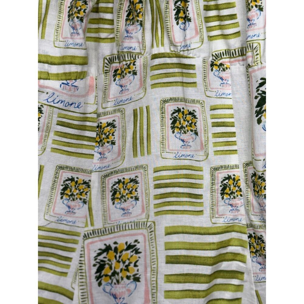 Corey Lynn Calter Dress Womens XS White Linen Lemon Print Puff Sleeve Sundress - Picture 4 of 14